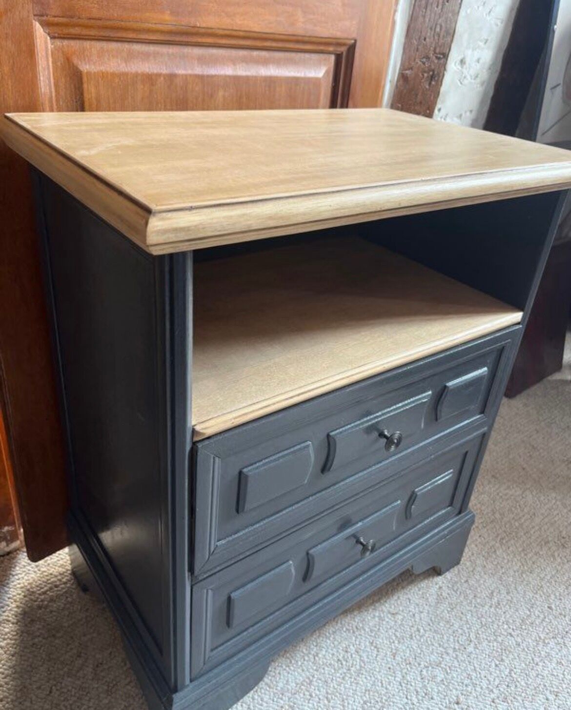 Reworked antique bedside table