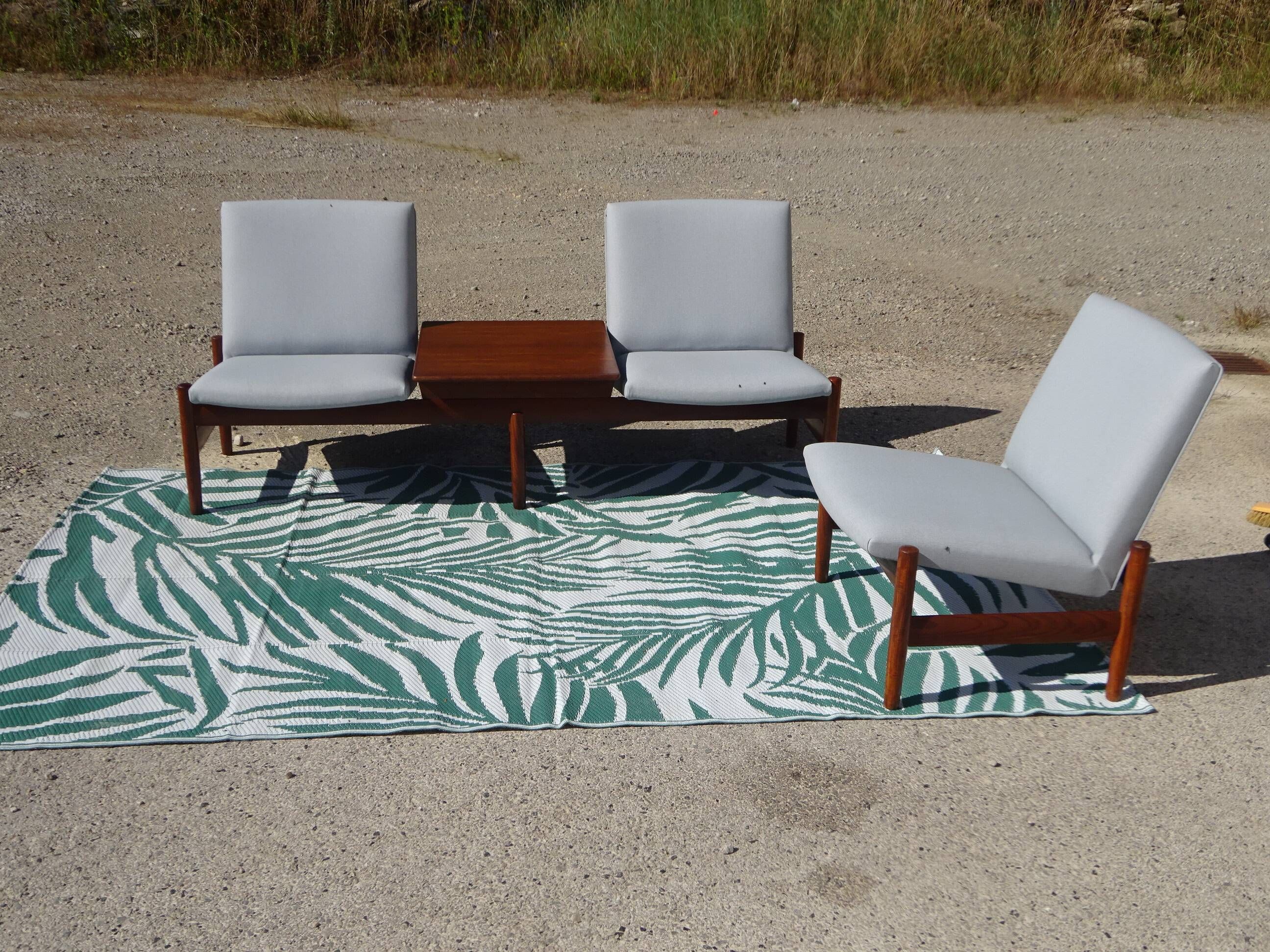 Modular vintage salon in teak signed by Karl SØrlie & SØnner.