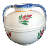 Bowl vase with 2 handles Henriot Quimper - Breton couple decoration
