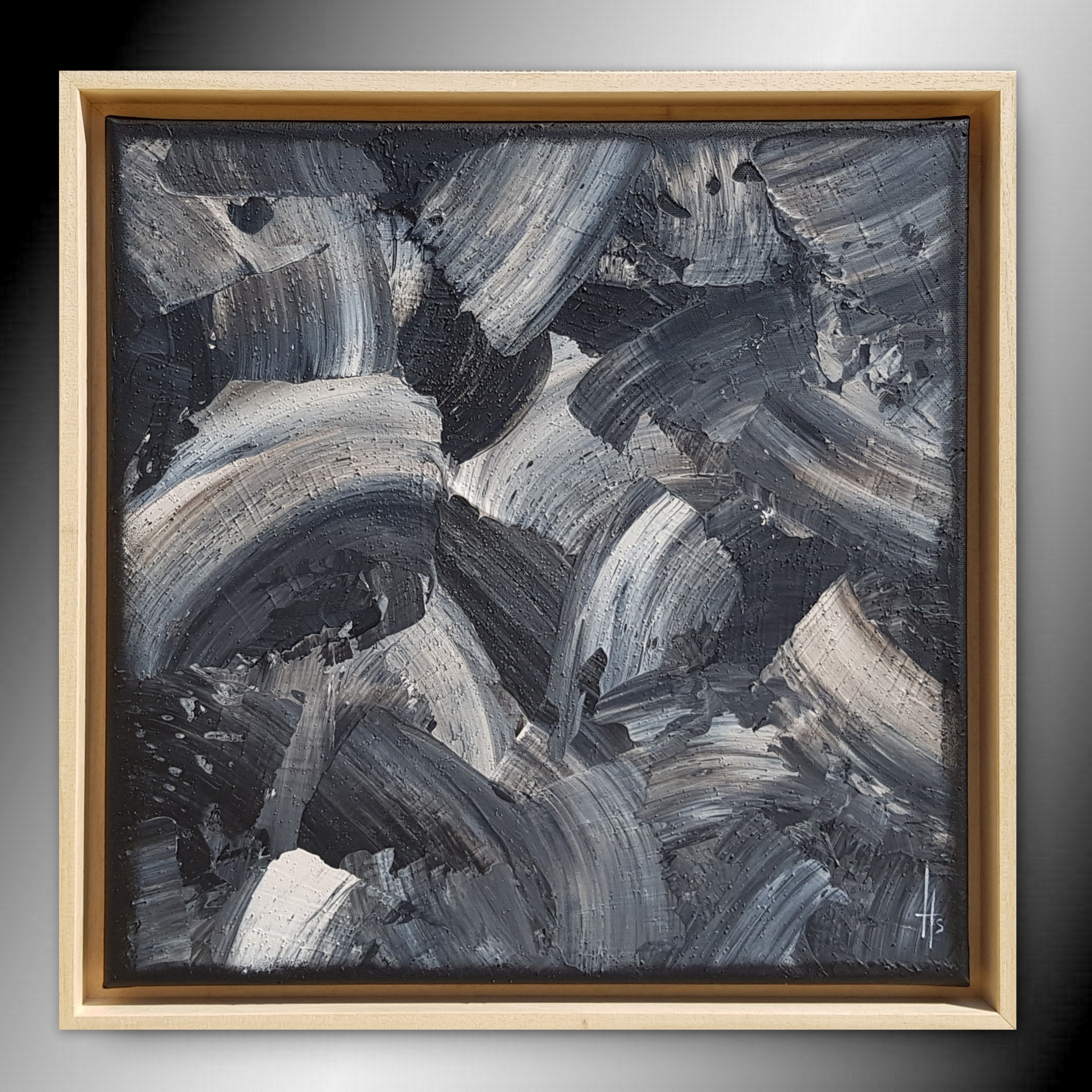 Tableau peinture abstraite encadrée "SOUK" fait main