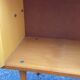 Vintage Scandinavian glass secretary with 3 doors and compass legs 145cm