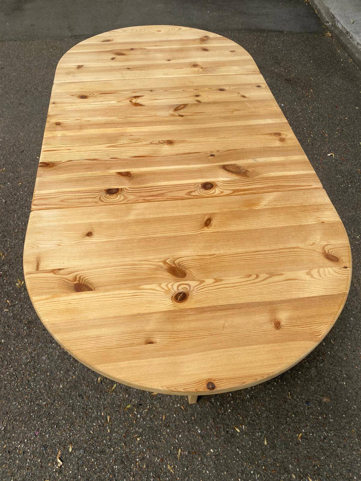 Extendable dining table with leaves renovated by Karin Mobring for Ikea 1970