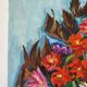 Dahlias and Zinnias, oil on canvas signed Gisèle Renaut