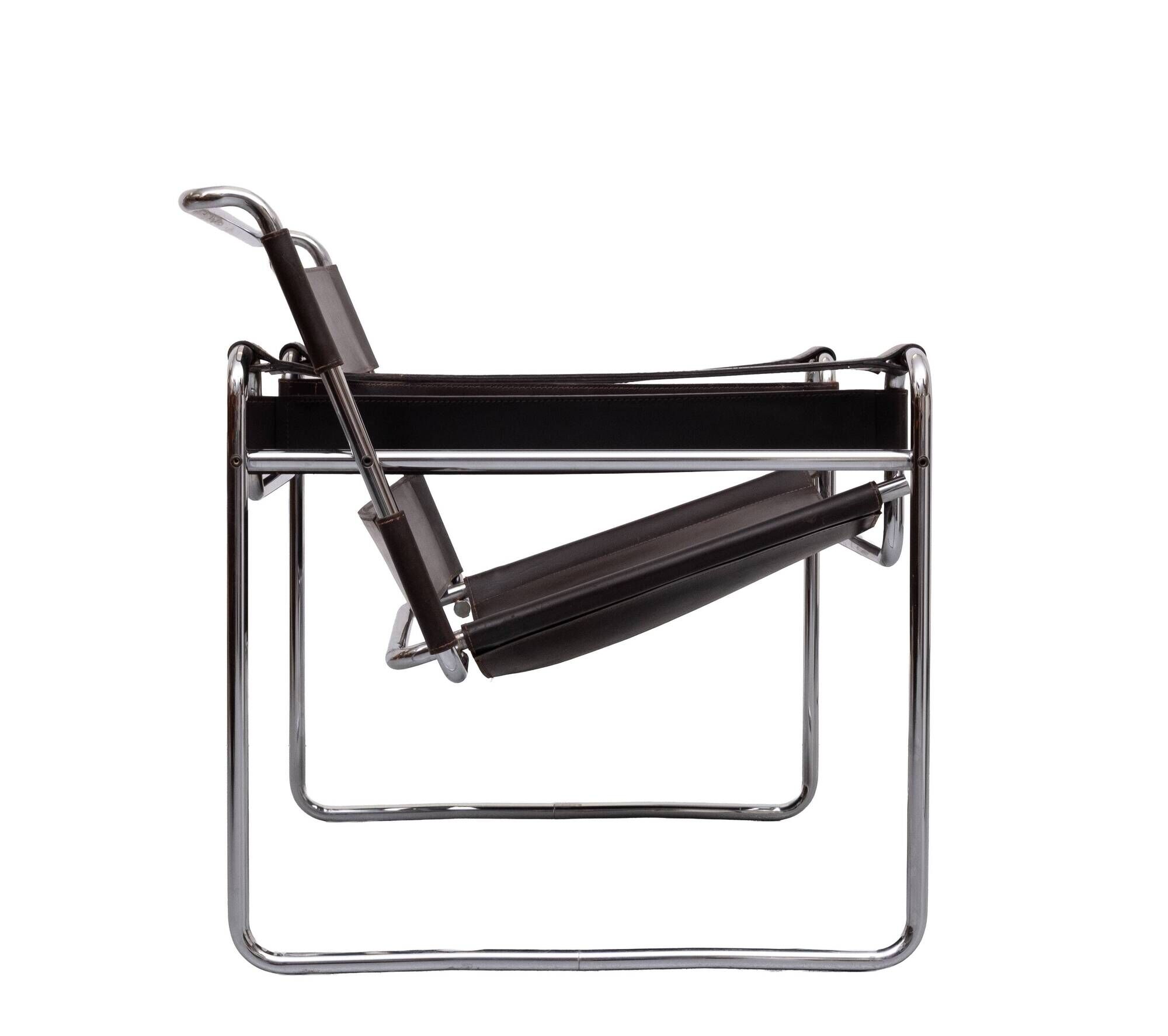 Wassily Dark Brown B3 Armchair Chair by Marcel Breuer for Gavina 1960s