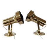 Rare pair of mid-century wall lamps, aneta, sweden, 1970s