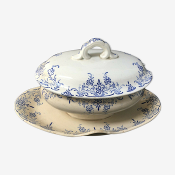 Sauciere en faïence Luneville K&G décor Chine circa 1900