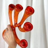 Vintage coral candlesticks, 1970s