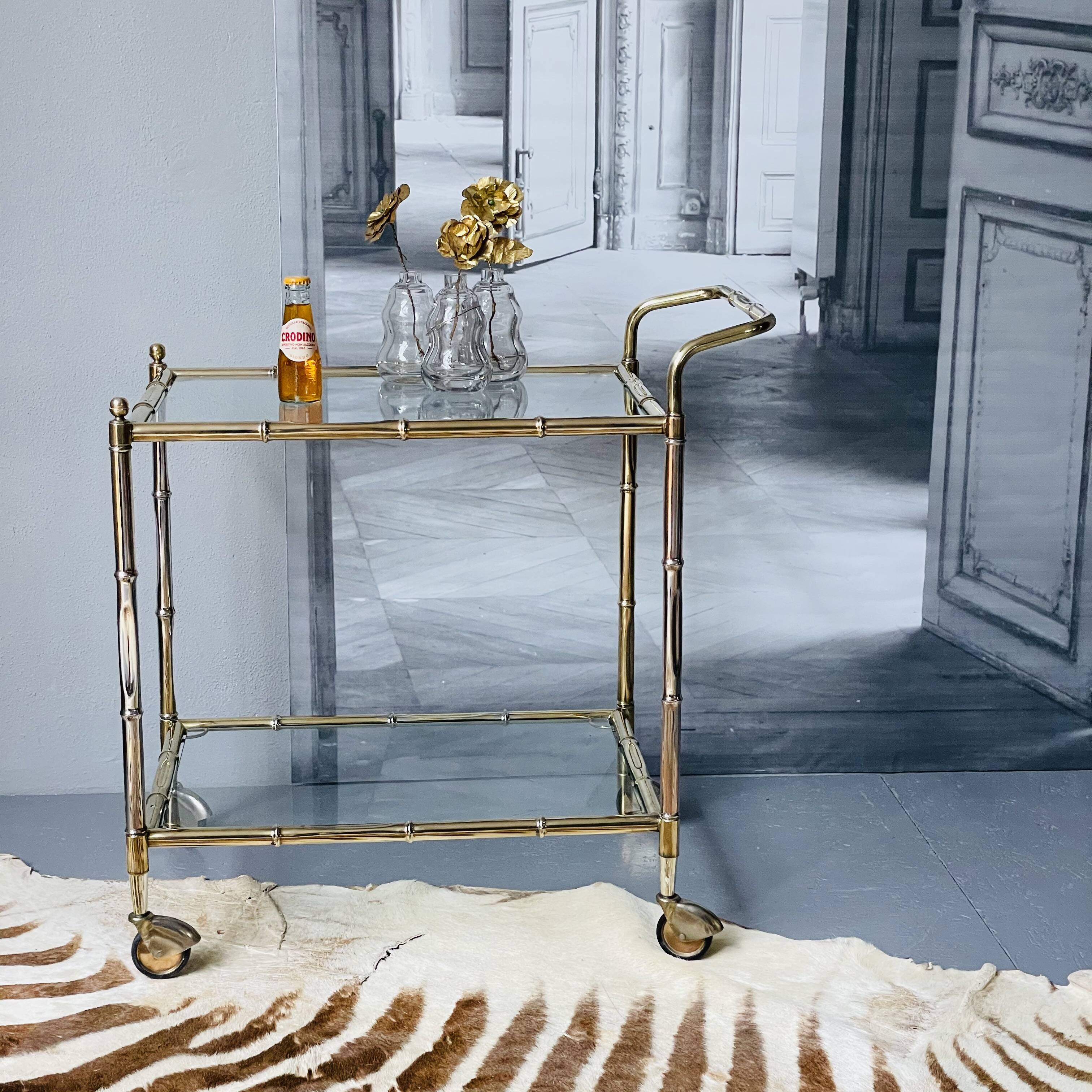 Vintage Golden Bar Cart