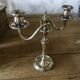 Antique silver metal candle holder 2 branches