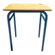 School table, wooden desk, metal, vintage, industrial style, 50s