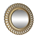 Vintage golden brass sun/flower mirror