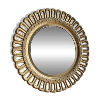 Miroir soleil / fleur laiton doré vintage