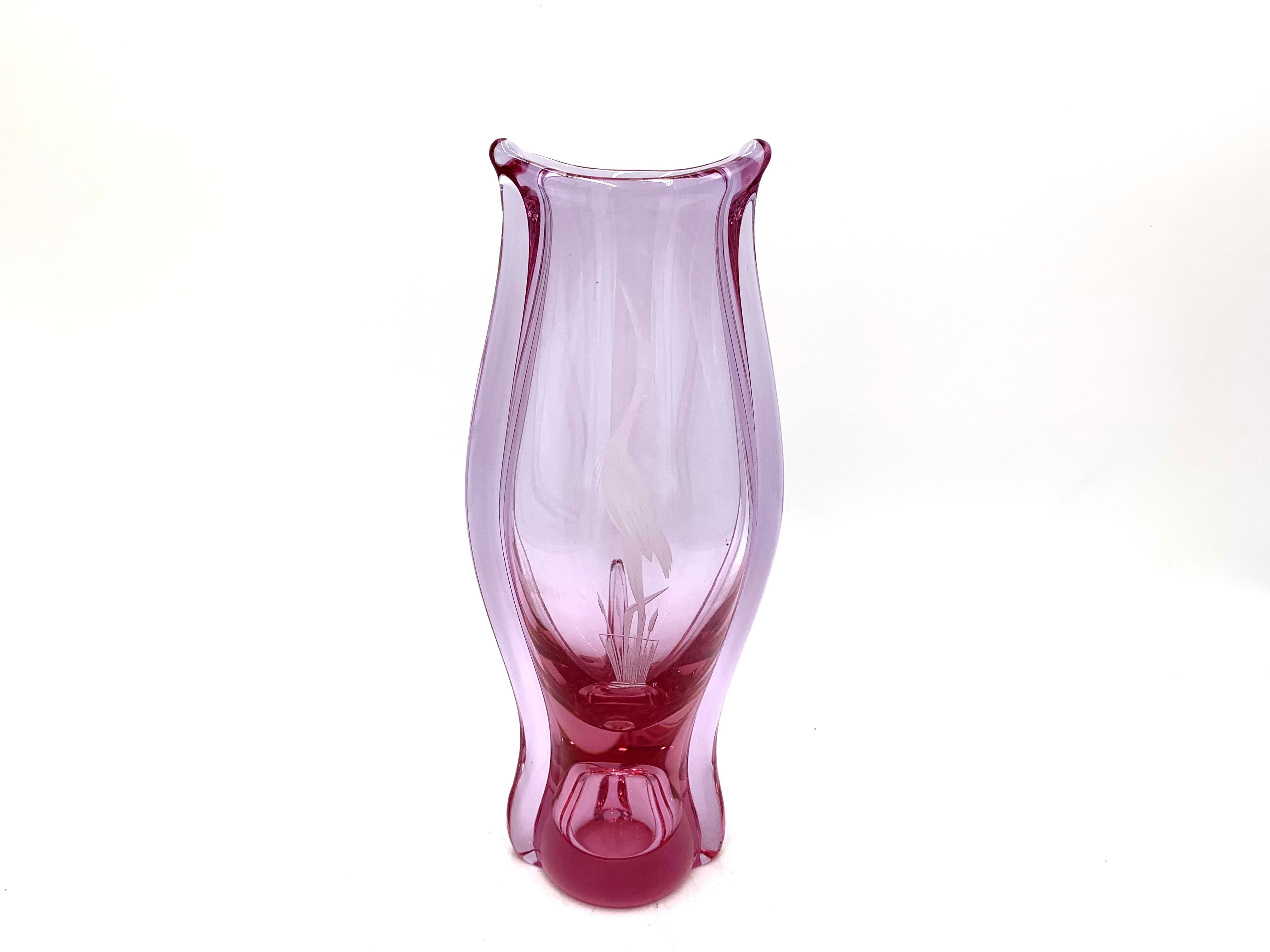 Pink Vase, M. Klinger Zelezny Brod, Czechoslovakia, 1960s
