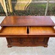Louis Philippe country wooden sideboard with 2 drawers and 3 doors 126cm