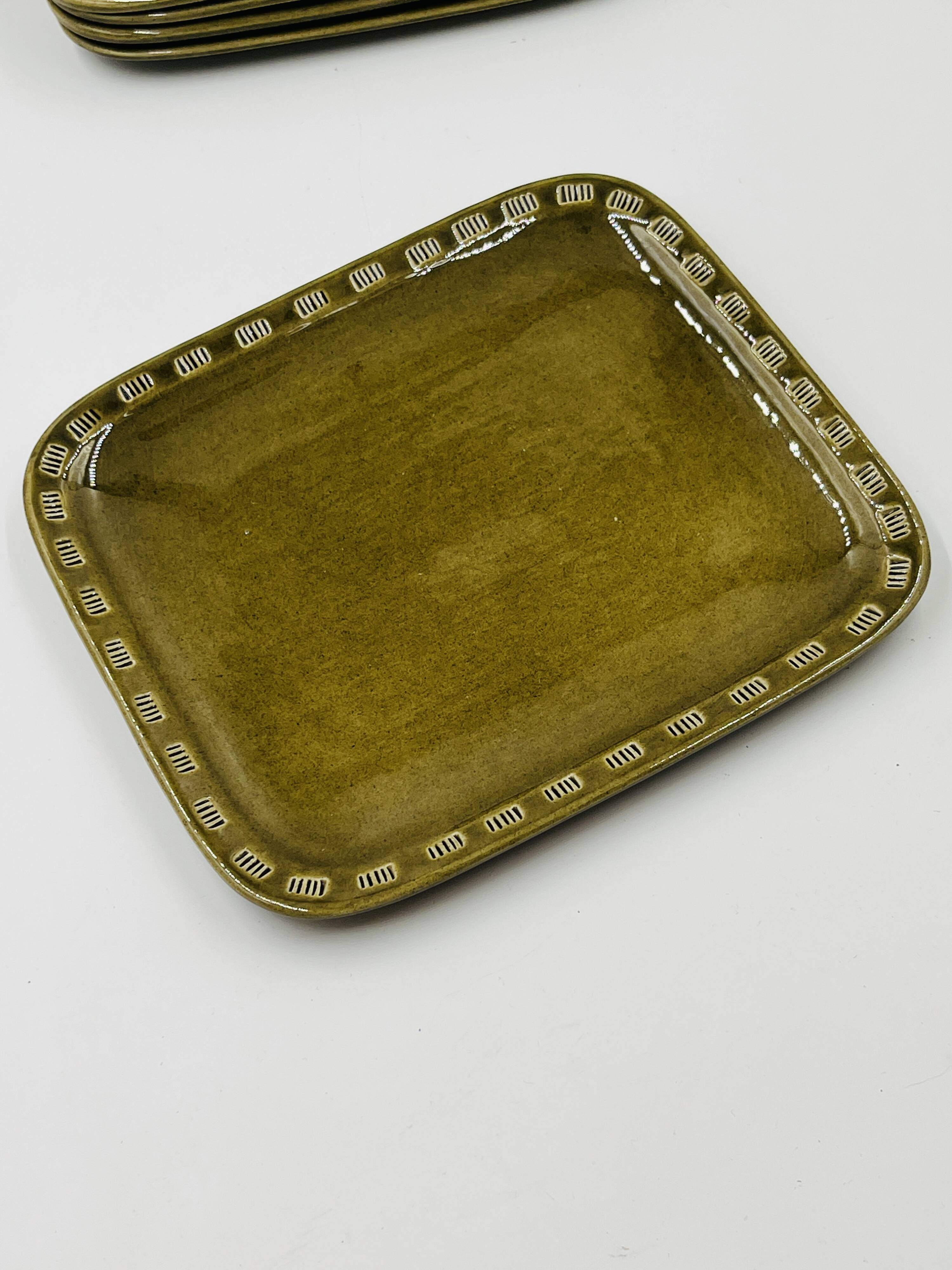 Lot 5 assiettes carrées töreboda keramik christer heijl