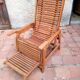 Chaise longue étirable en teck