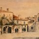 Watercolor signed Sarineau representing a view of a village