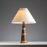Scandinavian tapered copper and brass table lamp