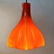 Flower shaped orange glass pendant lamp by peill & putzler, germany, 1970s