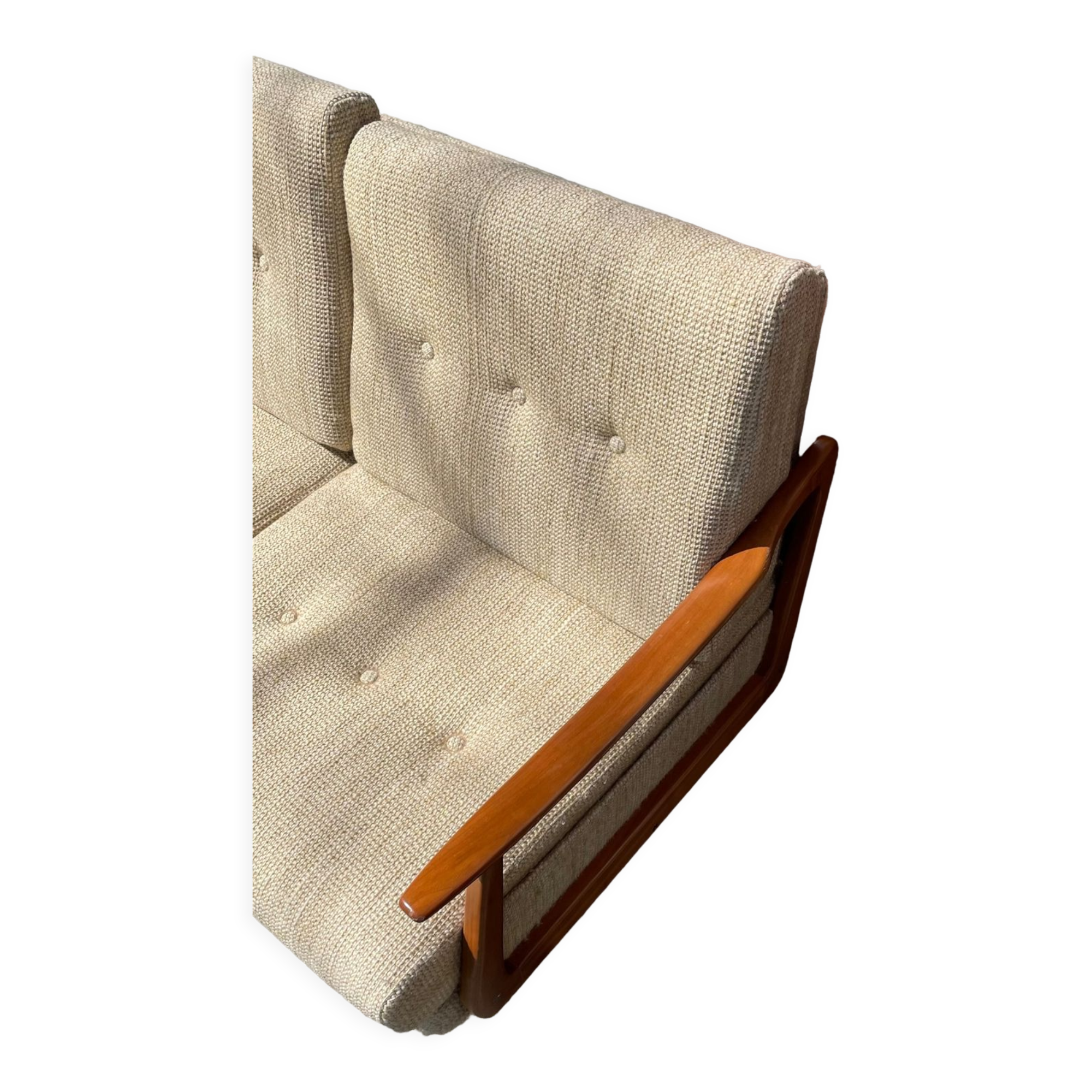Canape daybed of the 60s in wood and wool