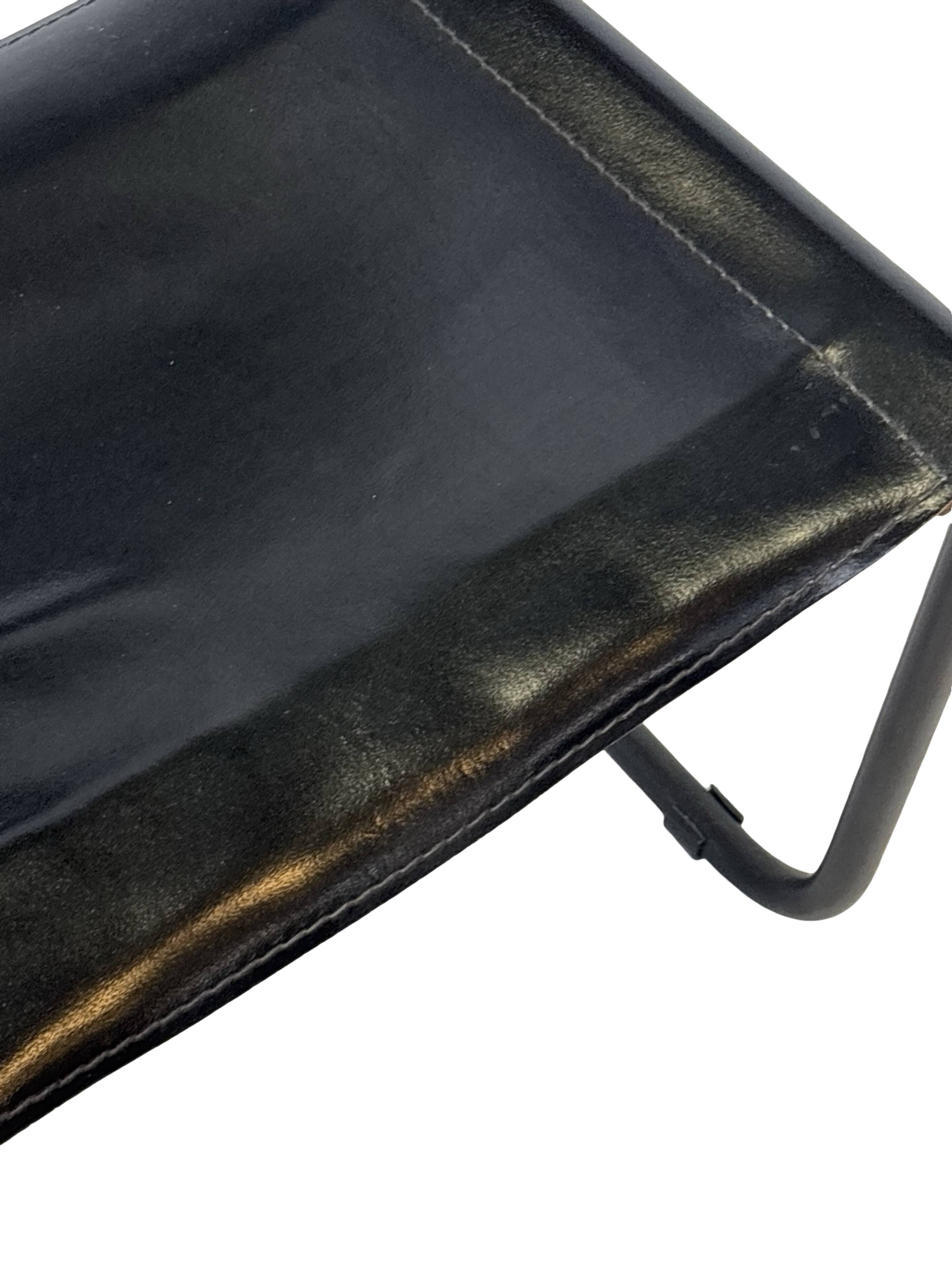 Vintage Breuer style leather chair B32/34 Italian Design in black