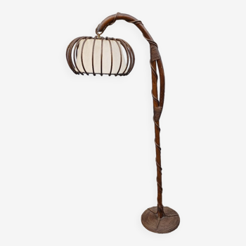 Lampadaire rotin