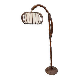 Rattan floor lamp