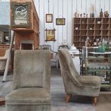 Paire de fauteuils velours anciens