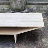 Travertine coffee table - 70s - brutalist and minimalist - Italy