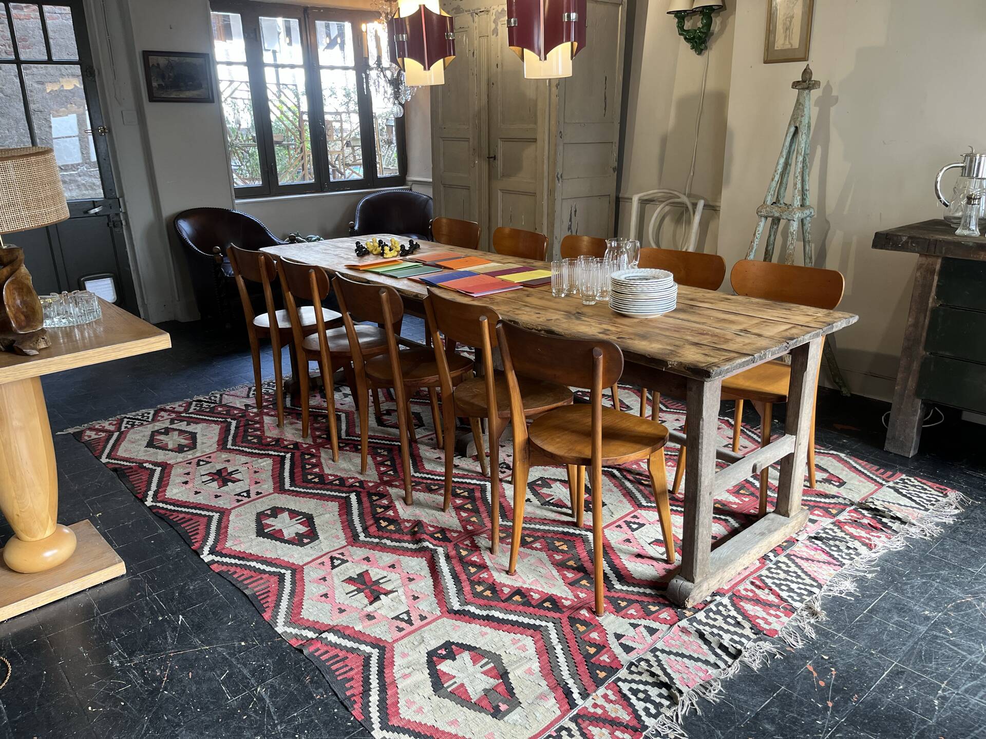 19th-century farmhouse table