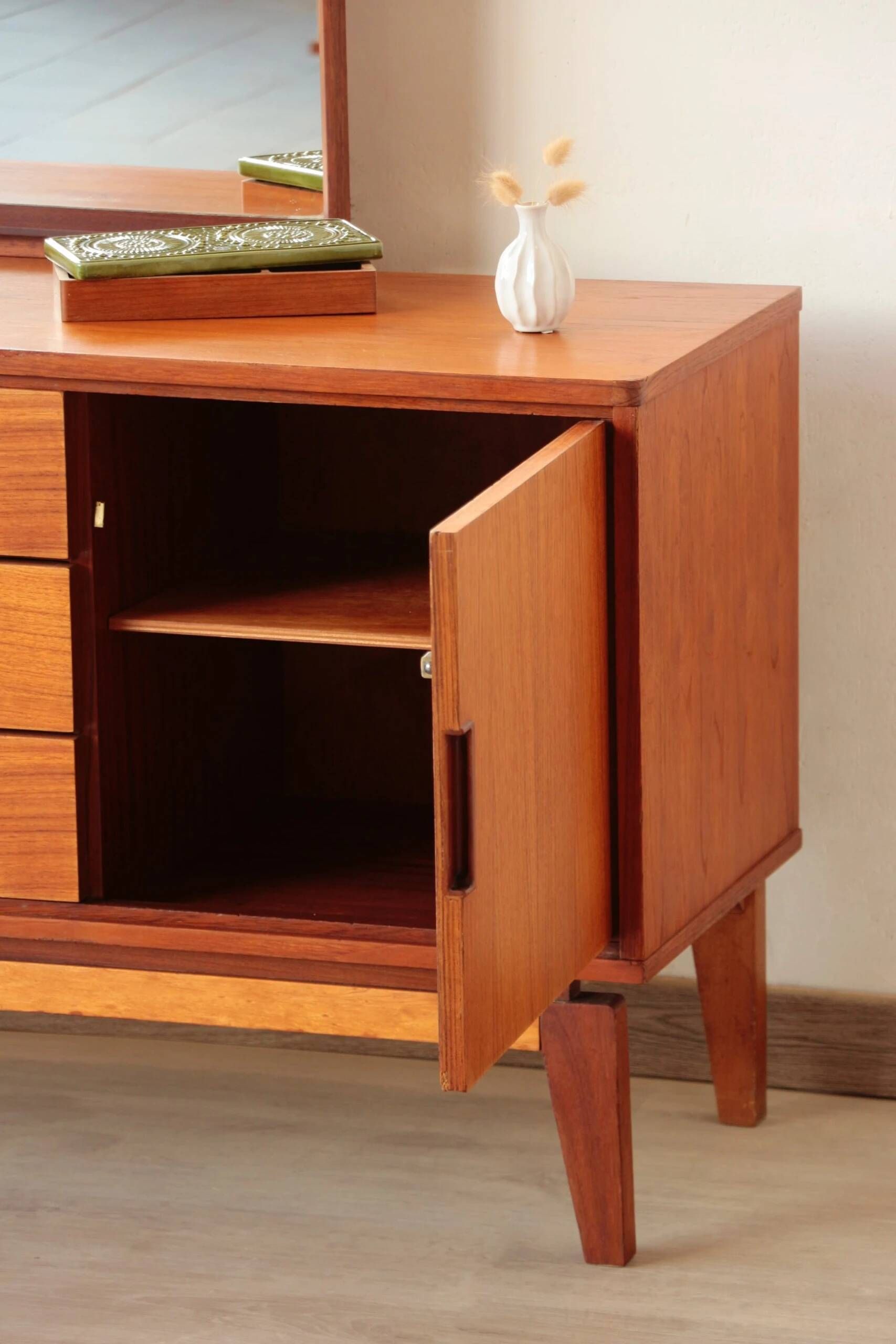 Restored vintage teak hairdresser from the 1960s.