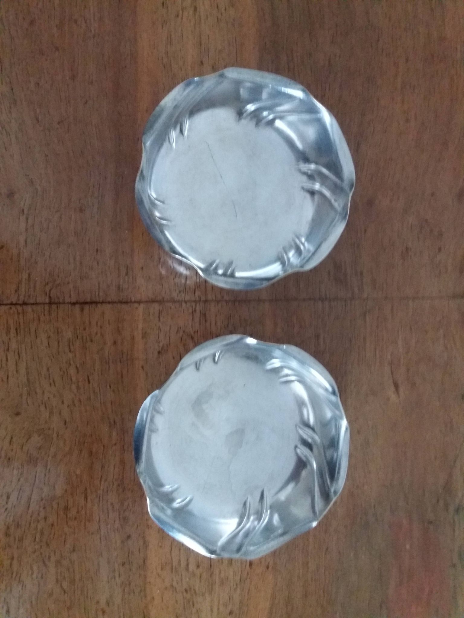 Paire de coupelles Art déco en métal argenté