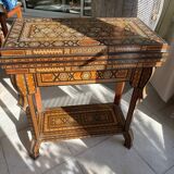 Moroccan marquetry game table