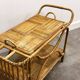Rare large French Riviera rattan bar cart with bottle holder, 1960s
