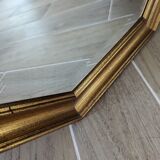 Large octagonal mirror gilded wood - 58*58 cm