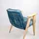 Light blue macau velvet 366 lounge chair by Józef Chierowski, 1970s