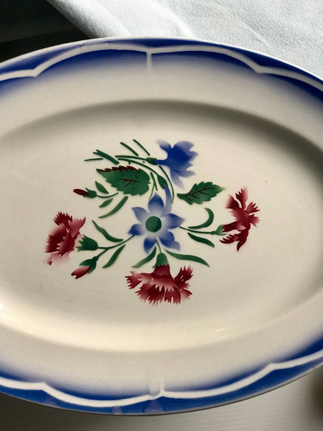 Oval serving dish Digoin Sarreguemines model Elorn