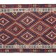 Tapis kilim anatolien : tissage plat en laine turque des années 1900, motif tribal géométrique