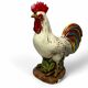 Plaster sculpture of a varnished cockerel from Jordan, mid-20th century