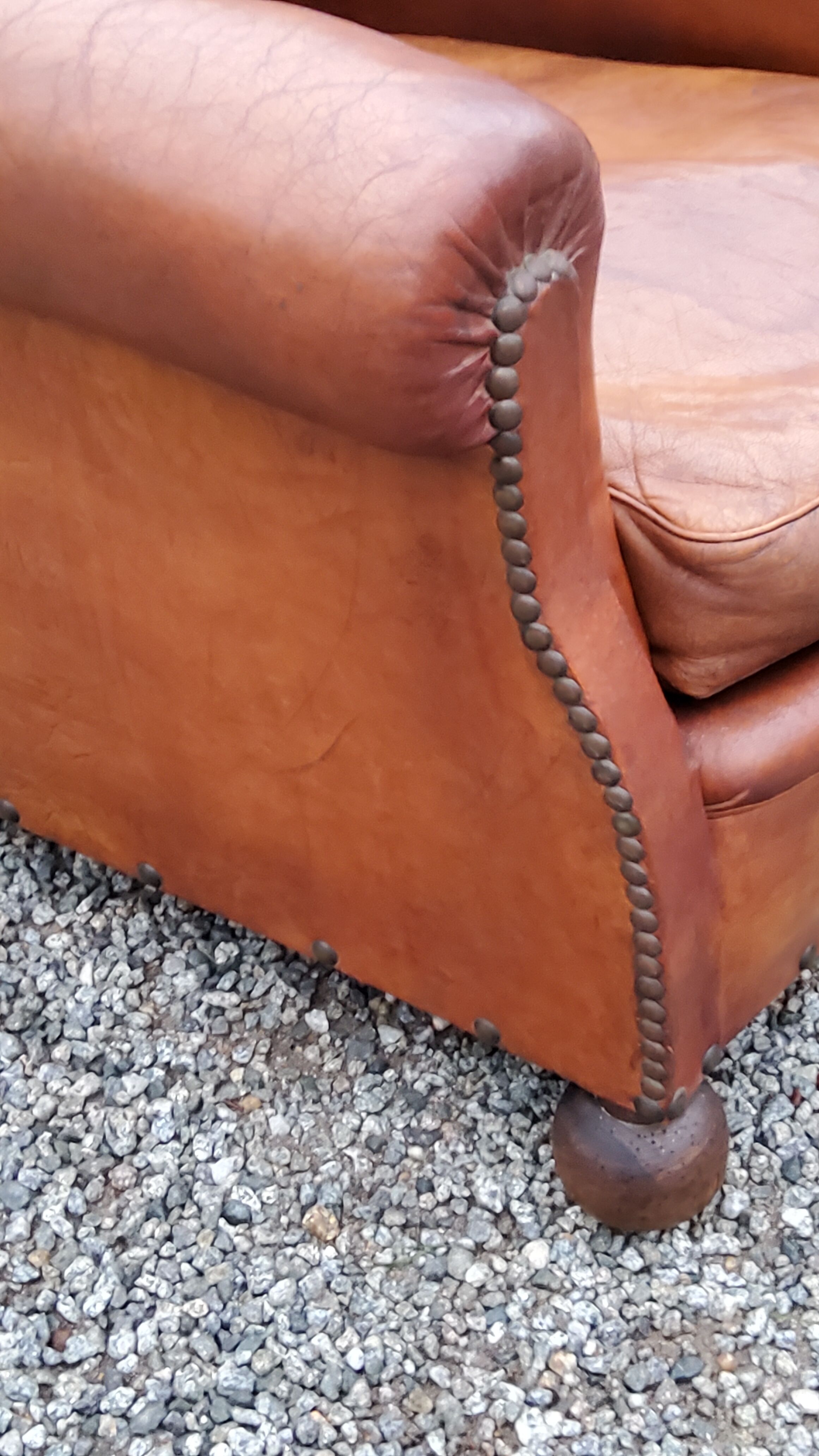 Leather club armchair back mustache from the 30s