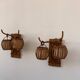Vintage pair of rattan wall lights, France, 1950.