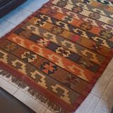 Kilim cotton and burlap carpet - 120x190cm