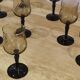 11 vintage black foot smoked twisted water glasses
