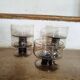 Set of 5 Pegasus Mobil Oil smoked glass cups