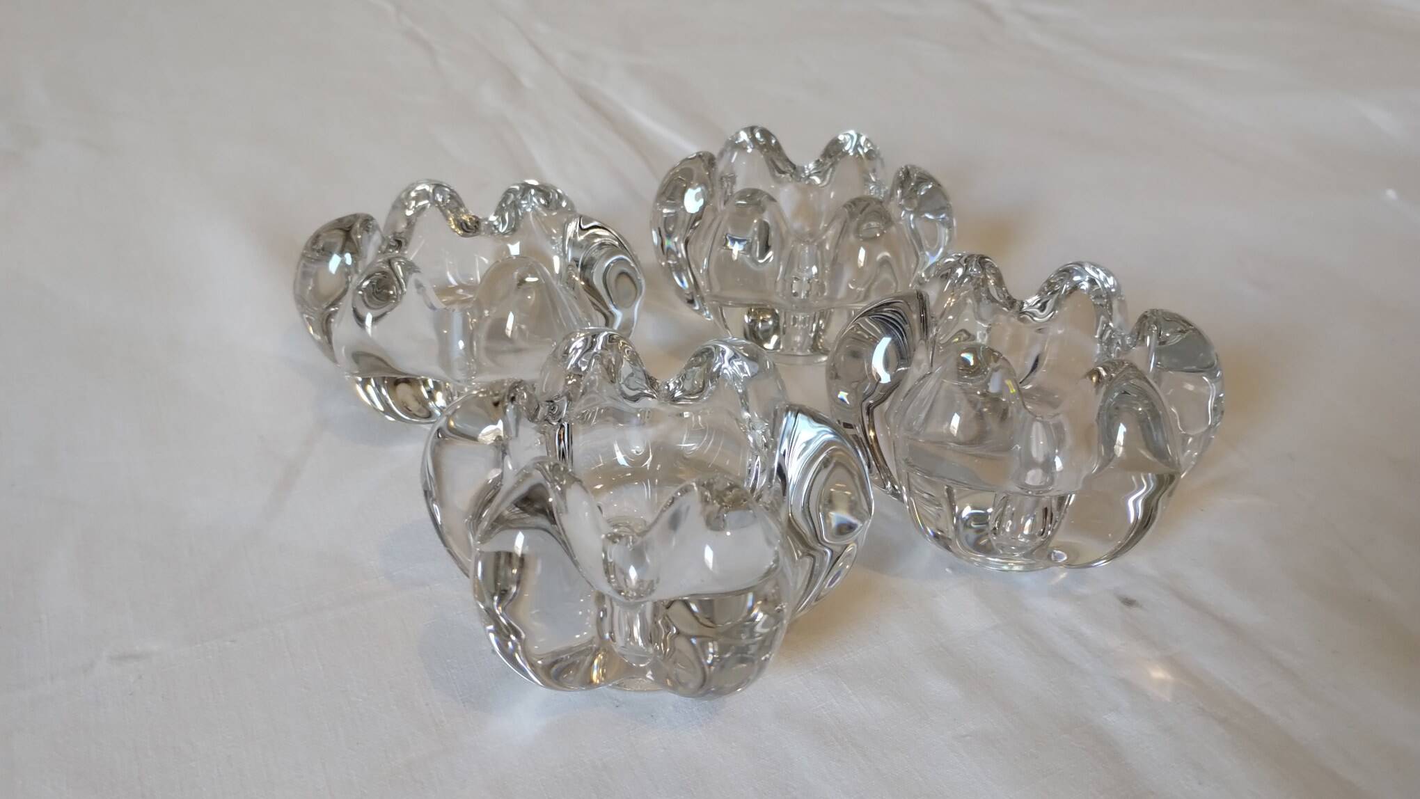 Set of 4 crystal candle holders