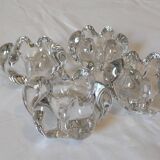 Set of 4 crystal candle holders