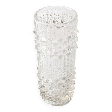 Vintage Pressed Glass Vase: CandleWax Design by František Pečený / 1972