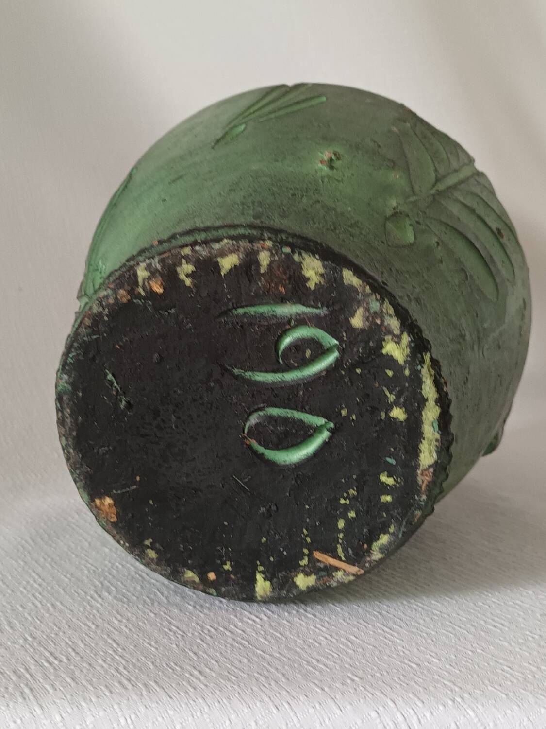 Jug, vase, vintage green ceramic