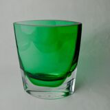 Green sommerso vase by seguros, Murano glass, Italy, 1980