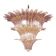 Mid-Century Modern Pink “Palmette” Murano Glass Chandelier